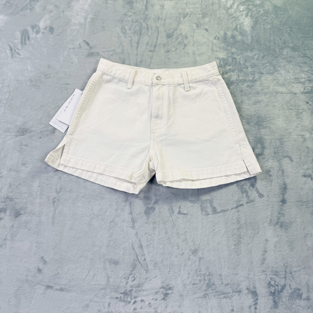 Boyish Jeans The Kirby High Rise Denim Shorts White Size 26 NWT
